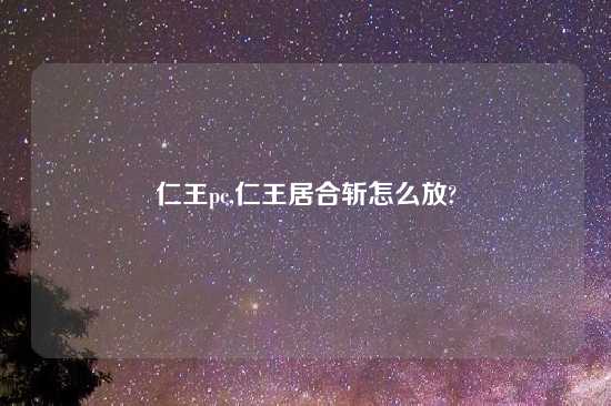 仁王pc,仁王居合斩怎么放?
