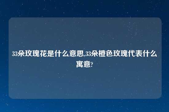 33朵玫瑰花是什么意思,33朵橙色玫瑰代表什么寓意?