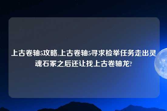 上古卷轴5攻略,上古卷轴5寻求检举任务走出灵魂石冢之后还让找上古卷轴龙?