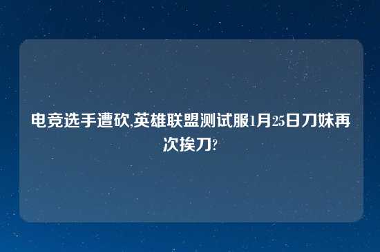 电竞选手遭砍,英雄联盟测试服1月25日刀妹再次挨刀?