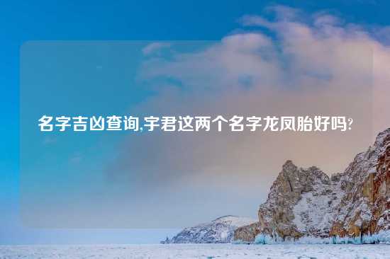 名字吉凶查询,宇君这两个名字龙凤胎好吗?