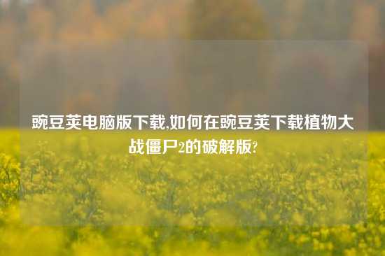 豌豆荚电脑版怎么玩,如何在豌豆荚怎么玩植物大战僵尸2的破解版?