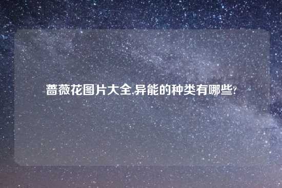蔷薇花图片大全,异能的种类有哪些?
