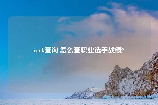 rank查询,怎么查职业选手战绩?