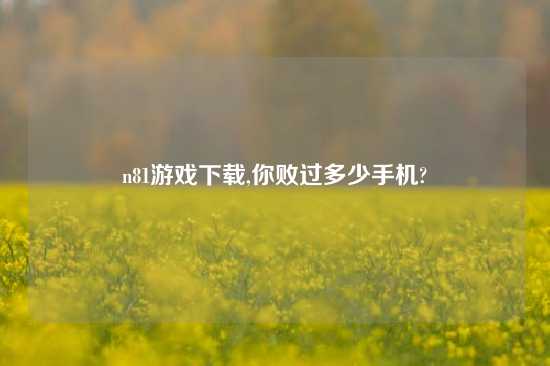 n81游戏怎么玩,你败过多少手机?