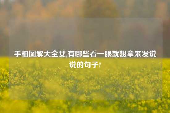手相图解大全女,有哪些看一眼就想拿来发说说的句子?