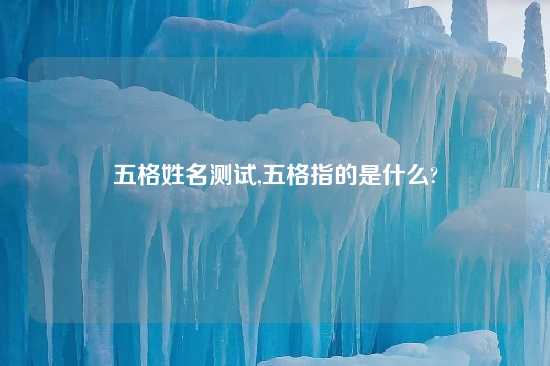 五格姓名测试,五格指的是什么?