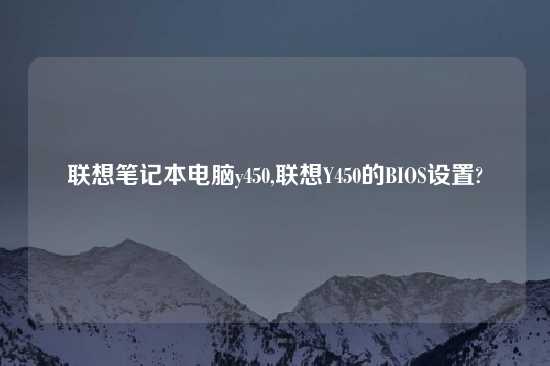 联想笔记本电脑y450,联想Y450的BIOS设置?