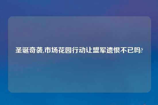 圣诞奇袭,市场花园行动让盟军遗恨不已吗?