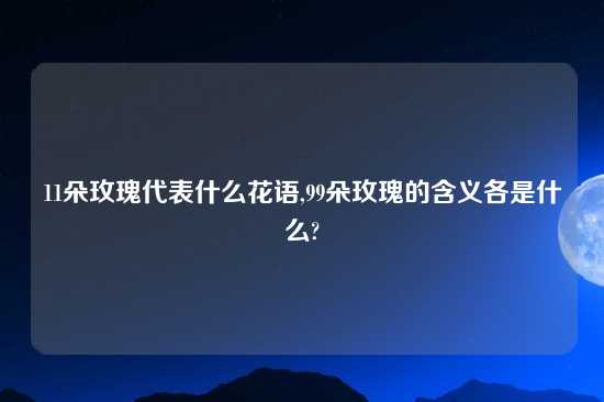 11朵玫瑰代表什么花语,99朵玫瑰的含义各是什么?