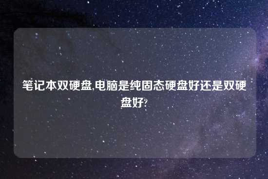 笔记本双硬盘,电脑是纯固态硬盘好还是双硬盘好?