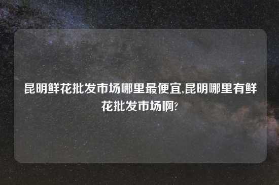 昆明鲜花批发市场哪里最便宜,昆明哪里有鲜花批发市场啊?