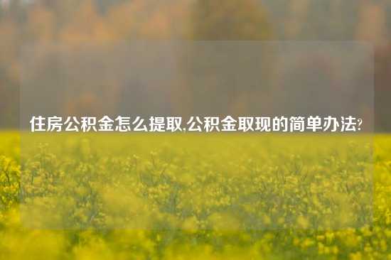住房公积金怎么提取,公积金取现的简单办法?