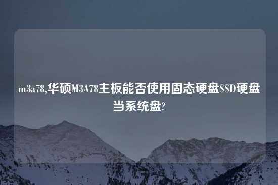 m3a78,华硕M3A78主板能否使用固态硬盘SSD硬盘当系统盘?