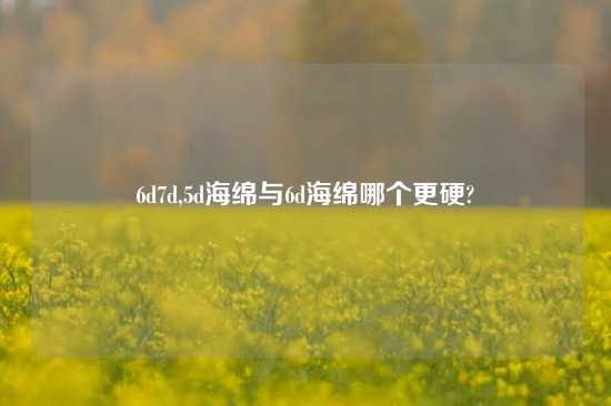 6d7d,5d海绵与6d海绵哪个更硬?