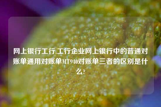 网上银行工行,工行企业网上银行中的普通对账单通用对账单MT940对账单三者的区别是什么?