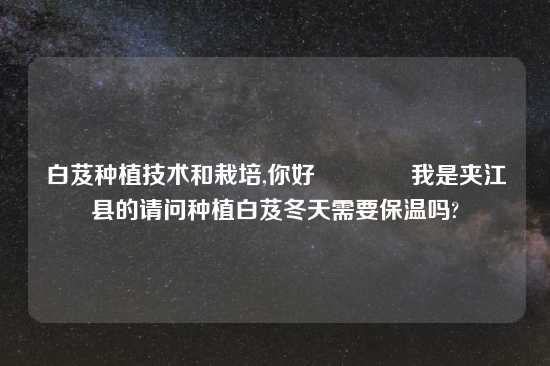 白芨种植技术和栽培,你好😊我是夹江县的请问种植白芨冬天需要保温吗?
