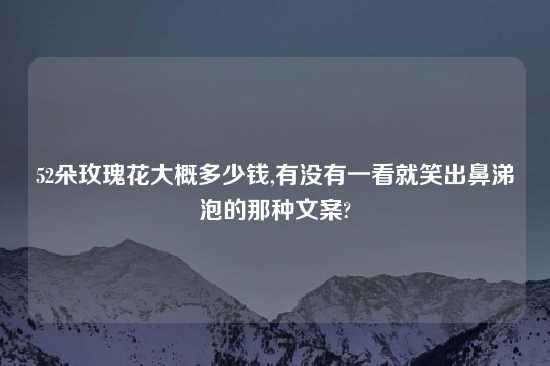 52朵玫瑰花大概多少钱,有没有一看就笑出鼻涕泡的那种文案?