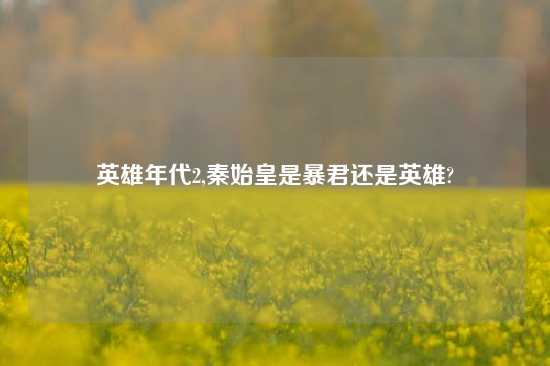 英雄年代2,秦始皇是暴君还是英雄?