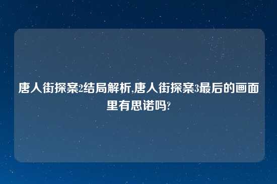 唐人街探案2结局解析,唐人街探案3最后的画面里有思诺吗?