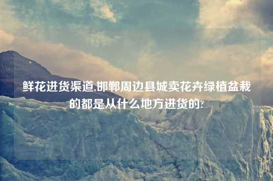 鲜花进货渠道,邯郸周边县城卖花卉绿植盆栽的都是从什么地方进货的?