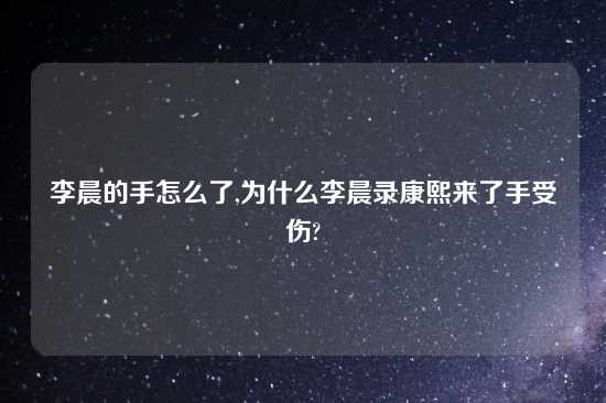 李晨的手怎么了,为什么李晨录康熙来了手受伤?