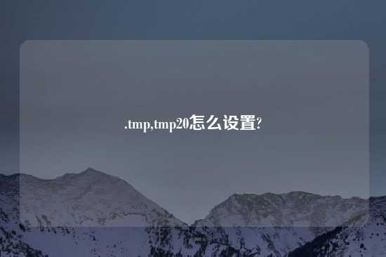 .tmp,tmp20怎么设置?