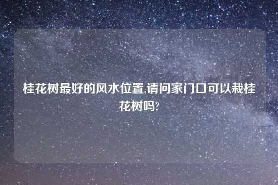 桂花树最好的风水位置,请问家门口可以栽桂花树吗?