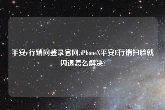 平安e行销网登录官网,iPhoneX平安E行销扫脸就闪退怎么解决?