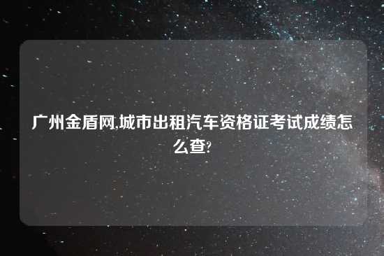 广州金盾网,城市出租汽车资格证考试成绩怎么查?