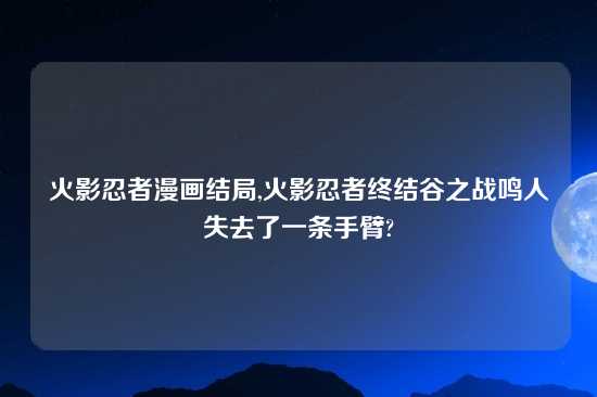 火影忍者漫画结局,火影忍者终结谷之战鸣人失去了一条手臂?