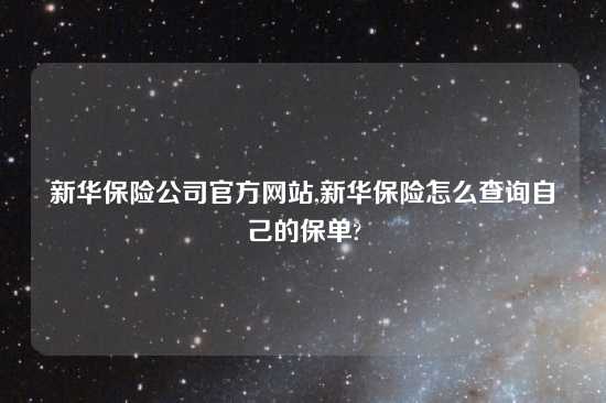 新华保险公司官方网站,新华保险怎么查询自己的保单?