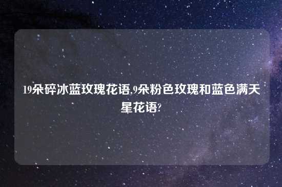 19朵碎冰蓝玫瑰花语,9朵粉色玫瑰和蓝色满天星花语?