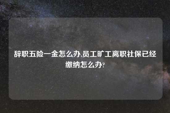辞职五险一金怎么办,员工旷工离职社保已经缴纳怎么办?