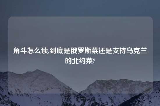 角斗怎么读,到底是俄罗斯菜还是支持乌克兰的北约菜?