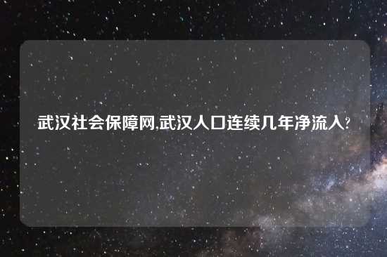 武汉社会保障网,武汉人口连续几年净流入?