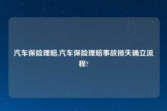 汽车保险理赔,汽车保险理赔事故损失确立流程?