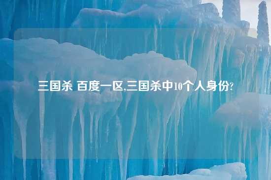 三国杀 百度一区,三国杀中10个人身份?