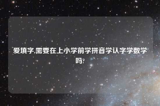 爱填字,需要在上小学前学拼音学认字学数学吗?