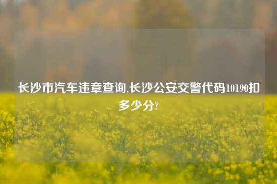长沙市汽车违章查询,长沙公安交警代码10190扣多少分?