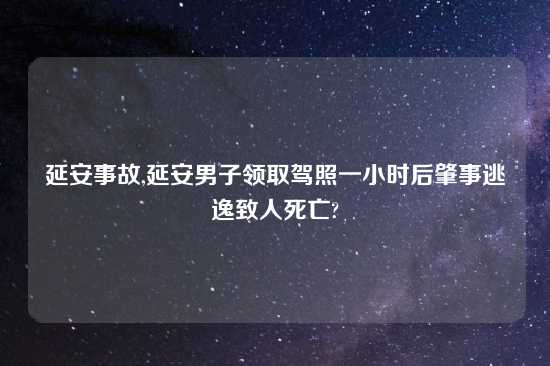延安事故,延安男子领取驾照一小时后肇事逃逸致人死亡?