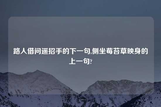 路人借问遥招手的下一句,侧坐莓苔草映身的上一句?