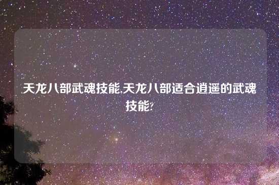 天龙八部武魂技能,天龙八部适合逍遥的武魂技能?