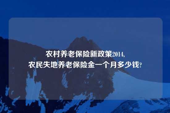 农村养老保险新政策2014,
农民失地养老保险金一个月多少钱?