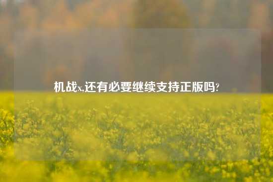 机战x,还有必要继续支持正版吗?
