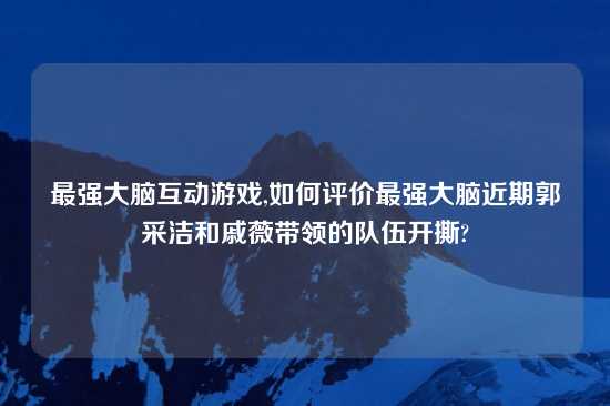 最强大脑互动游戏,如何评价最强大脑近期郭采洁和戚薇带领的队伍开撕?