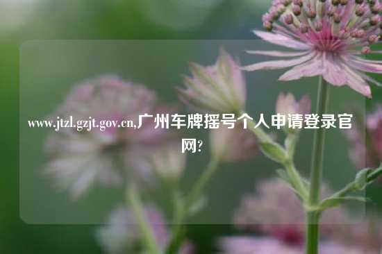 www.jtzl.gzjt.gov.cn,广州车牌摇号个人申请登录官网?