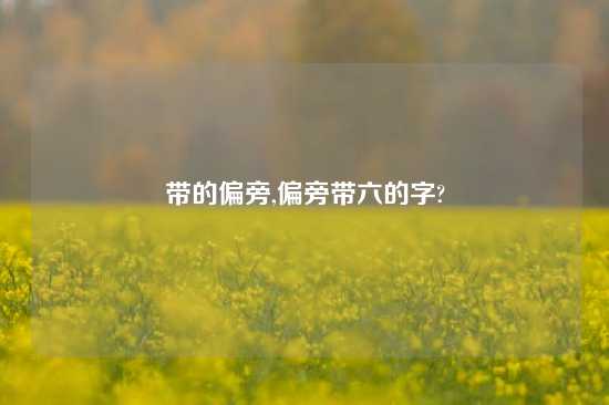 带的偏旁,偏旁带六的字?