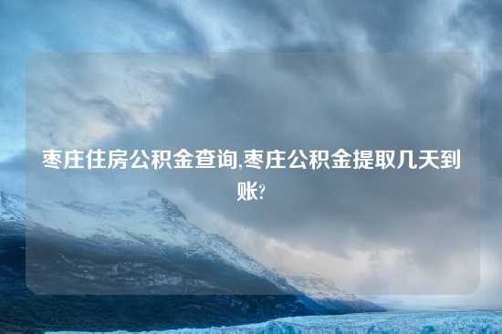 枣庄住房公积金查询,枣庄公积金提取几天到账?