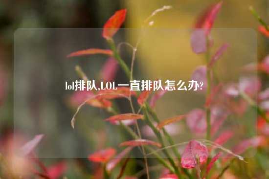 lol排队,LOL一直排队怎么办?